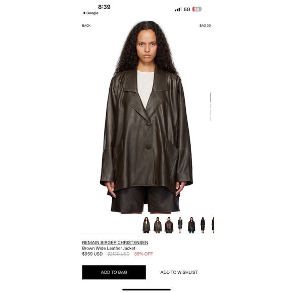 $2,000 Wide leather jacket